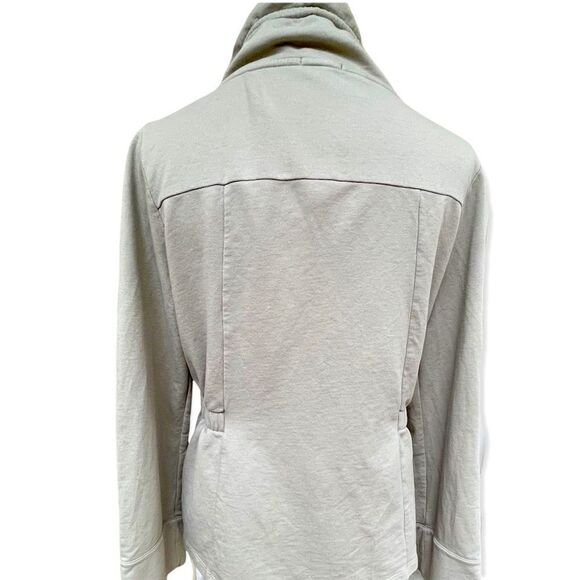 Lilla P lightweight sweater jacket ruffle collar pale green M - Picture 3 of 8